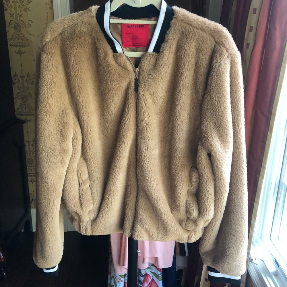 Faux fur bomber jacket :)